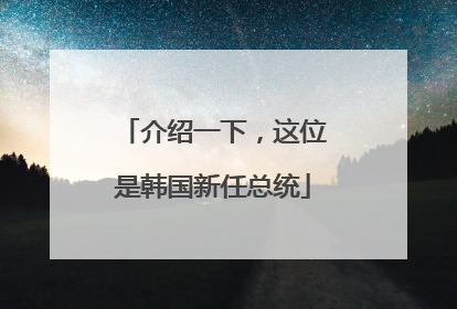 介绍一下，这位是韩国新任总统