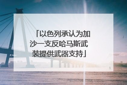 以色列承认为加沙一支反哈马斯武装提供武器支持