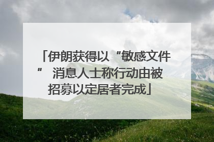 伊朗获得以“敏感文件” 消息人士称行动由被招募以定居者完成