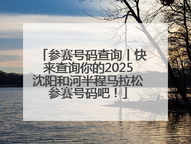 参赛号码查询丨快来查询你的2025沈阳和河半程马拉松参赛号码吧！