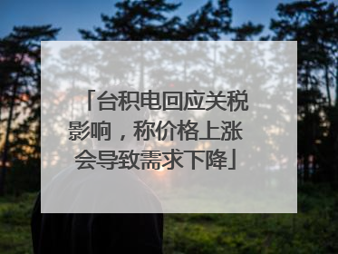 台积电回应关税影响，称价格上涨会导致需求下降