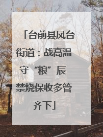 台前县凤台街道：战高温守“粮”辰 禁烧保收多管齐下