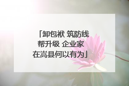 卸包袱 筑防线 帮升级 企业家在嵩县何以有为