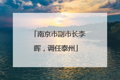 南京市副市长李晖，调任泰州