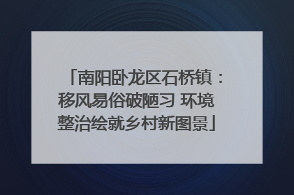 南阳卧龙区石桥镇：移风易俗破陋习 环境整治绘就乡村新图景