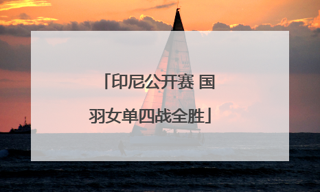 印尼公开赛 国羽女单四战全胜