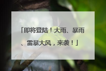 即将登陆！大雨、暴雨、雷暴大风，来袭！