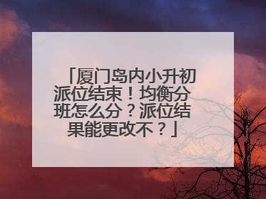 厦门岛内小升初派位结束！均衡分班怎么分？派位结果能更改不？