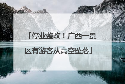 停业整改！广西一景区有游客从高空坠落