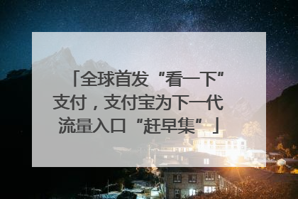 全球首发“看一下”支付，支付宝为下一代流量入口“赶早集”