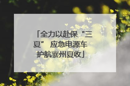 全力以赴保“三夏” 应急电源车护航襄州夏收