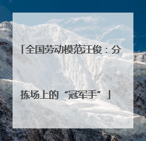 全国劳动模范汪俊：分拣场上的“冠军手”