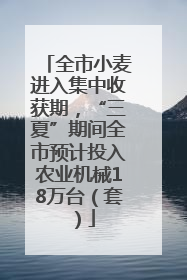 全市小麦进入集中收获期，“三夏”期间全市预计投入农业机械18万台（套）