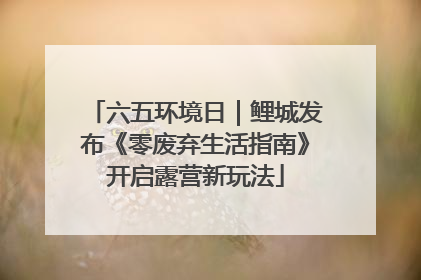 六五环境日｜鲤城发布《零废弃生活指南》开启露营新玩法