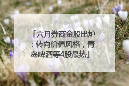 六月券商金股出炉：转向价值风格，青岛啤酒等4股最热