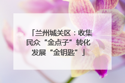 兰州城关区：收集民众“金点子”转化发展“金钥匙”