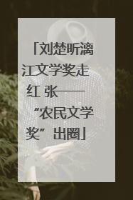 刘楚昕漓江文学奖走红 张一一“农民文学奖”出圈