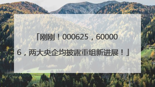 刚刚！000625，600006，两大央企均披露重组新进展！