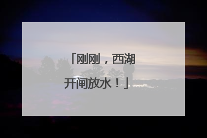 刚刚，西湖开闸放水！