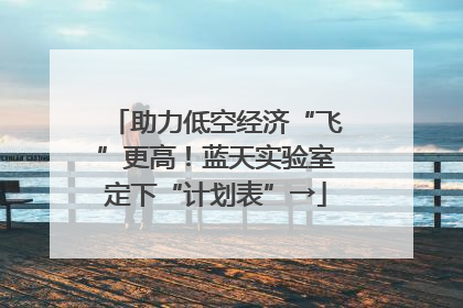 助力低空经济“飞”更高！蓝天实验室定下“计划表”→