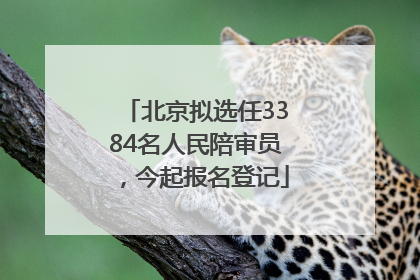 北京拟选任3384名人民陪审员，今起报名登记