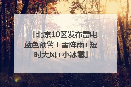 北京10区发布雷电蓝色预警！雷阵雨+短时大风+小冰雹