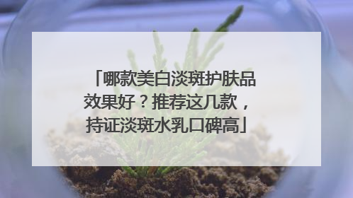 哪款美白淡斑护肤品效果好？推荐这几款，持证淡斑水乳口碑高