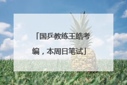 国乒教练王皓考编，本周日笔试