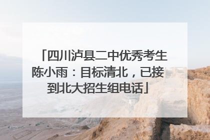 四川泸县二中优秀考生陈小雨：目标清北，已接到北大招生组电话
