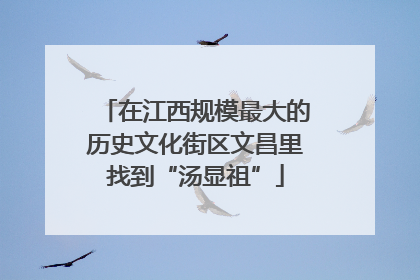 在江西规模最大的历史文化街区文昌里找到“汤显祖”