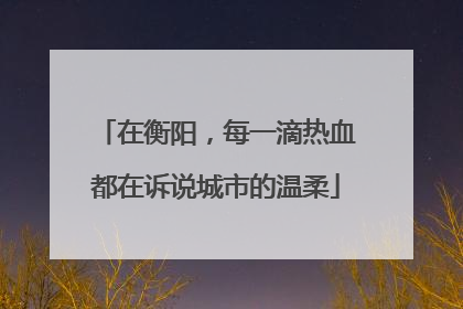 在衡阳，每一滴热血都在诉说城市的温柔