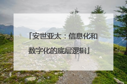 安世亚太：信息化和数字化的底层逻辑