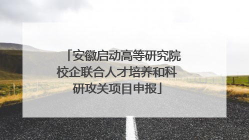 安徽启动高等研究院校企联合人才培养和科研攻关项目申报
