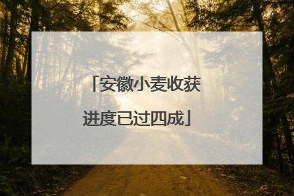 安徽小麦收获进度已过四成