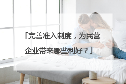 完善准入制度，为民营企业带来哪些利好？