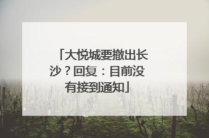 大悦城要撤出长沙？回复：目前没有接到通知