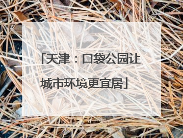 天津：口袋公园让城市环境更宜居
