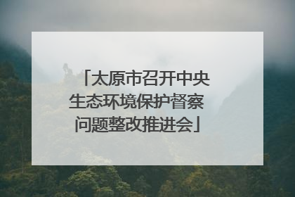 太原市召开中央生态环境保护督察问题整改推进会
