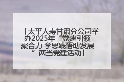 太平人寿甘肃分公司举办2025年“党建引领聚合力 学思践悟助发展”两当党建活动