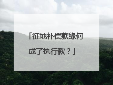 征地补偿款缘何成了执行款？