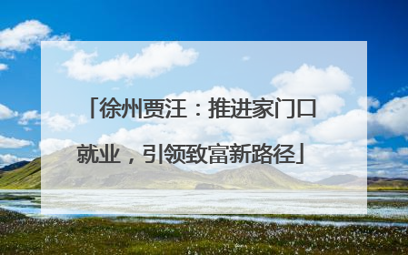 徐州贾汪：推进家门口就业，引领致富新路径