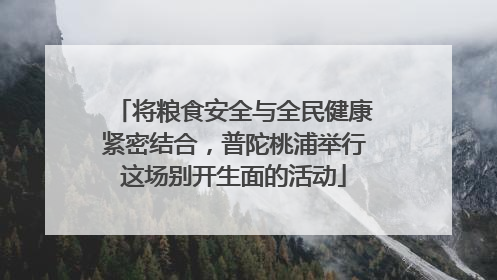 将粮食安全与全民健康紧密结合，普陀桃浦举行这场别开生面的活动