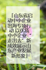 山东省启动中小企业出海专项行动 以优质中小企业“走出去”新成效展示山东产业发展新形象