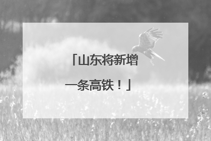 山东将新增一条高铁！