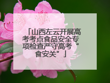 山西左云开展高考考点食品安全专项检查严守高考“食安关”