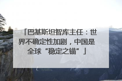 巴基斯坦智库主任：世界不确定性加剧，中国是全球“稳定之锚”