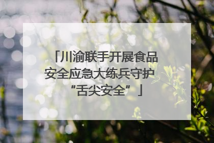 川渝联手开展食品安全应急大练兵守护“舌尖安全”