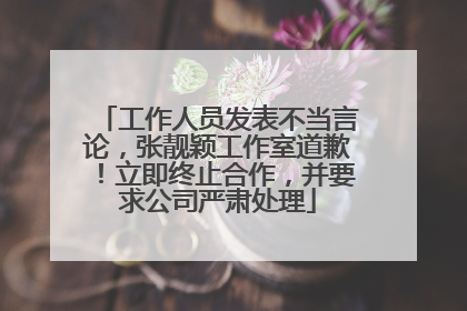 工作人员发表不当言论，张靓颖工作室道歉！立即终止合作，并要求公司严肃处理