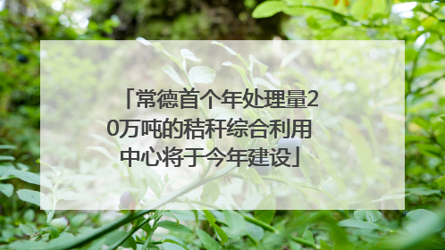 常德首个年处理量20万吨的秸秆综合利用中心将于今年建设