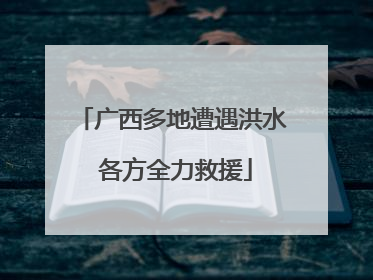 广西多地遭遇洪水 各方全力救援